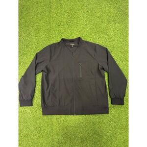 Banana‎ Republic Mens XL Black Full Zip Tech Bomber Jacket Lightweight XL